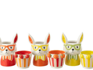 Bloempot Nummira Dolomiet Meerkleurig H25,5 cm - Set van 3
