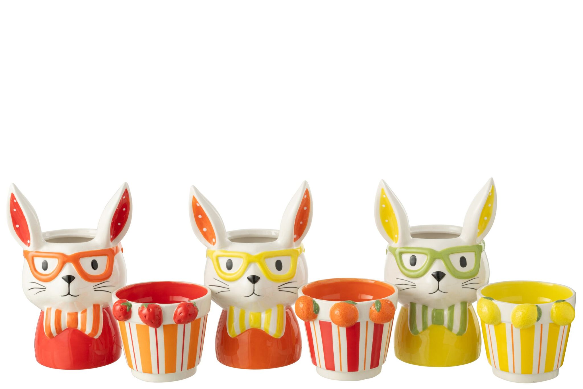 Bloempot Nummira Dolomiet Meerkleurig H25,5 cm - Set van 3