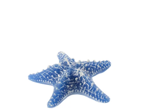 Kaars Raultine Paraffine Blauw in stervorm, decoratieve waxinelichtkaars met speelse marmerlook