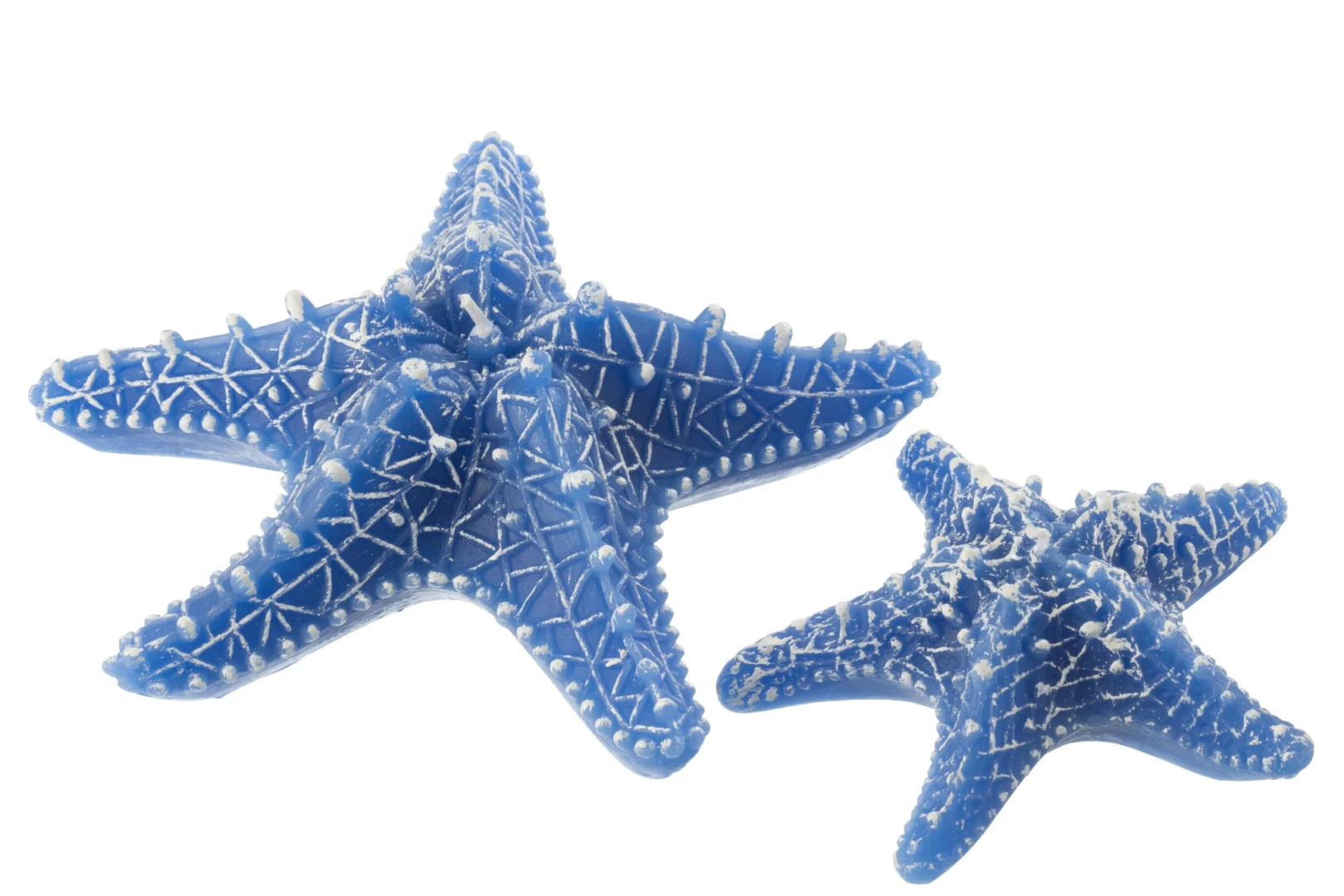 Kaars Varrun Paraffine Blauw in stervorm, decoratieve blauwe kaars met reliëf en speels zee-achtig accent