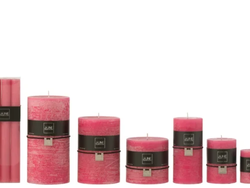 Opbergdoos Jullero Paraffine Roze set van 6 slanke roze tafelkaarsen, 100% paraffine, in stijlvolle verpakking