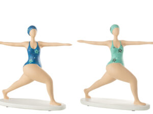 Beeld Flaldond Steen Meerkleurig H29,5 cm - Set van 2