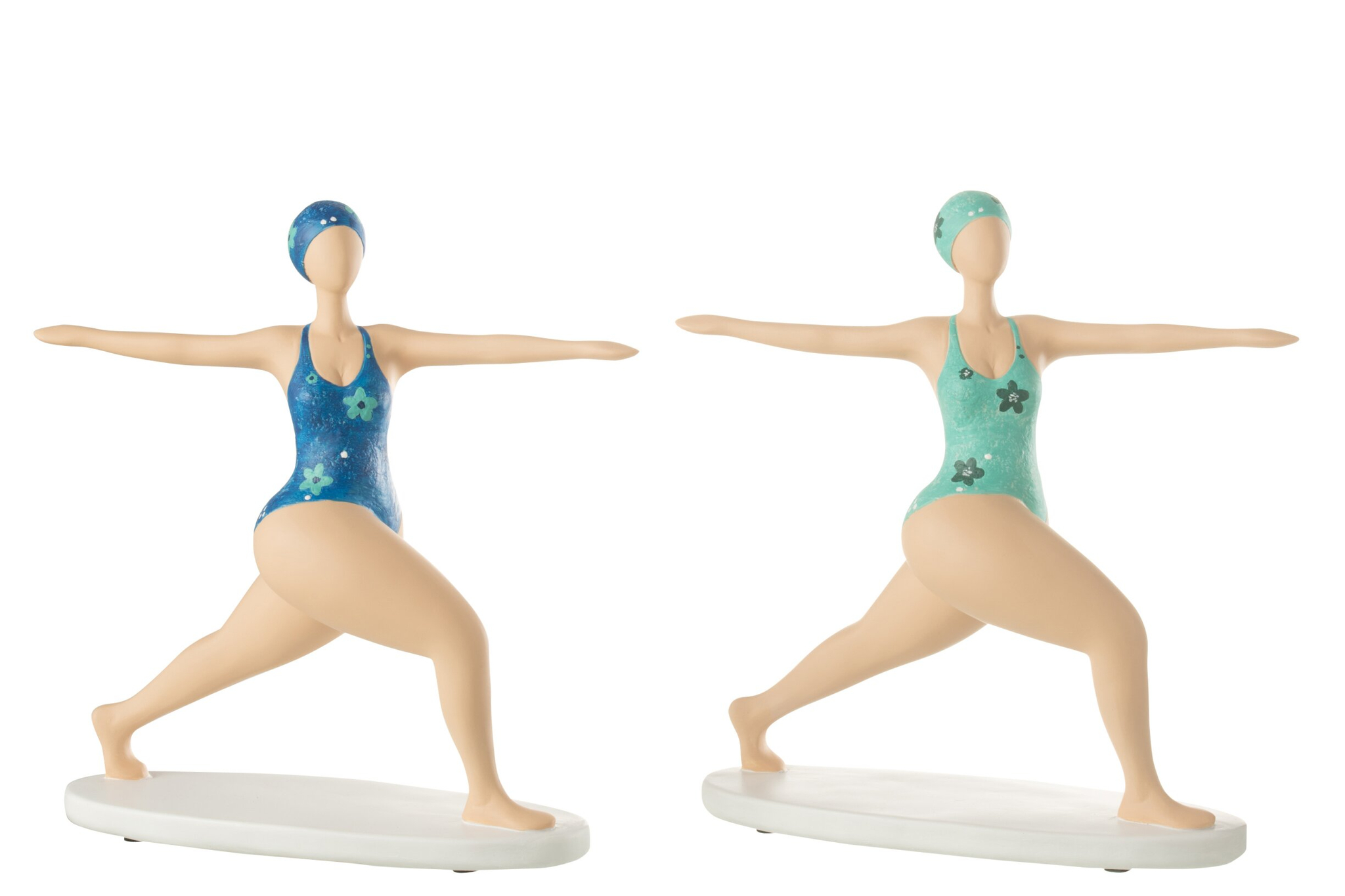Beeld Flaldond Steen Meerkleurig H29,5 cm - Set van 2