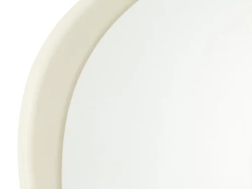 Spiegel Zeval wit met afgeronde MDF-rand en strak design, subtiel en licht in elke ruimte