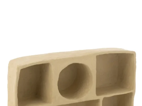 Wandrek Derdund Papier 80 cm in naturel, met speelse vakken en warme, organische vorm