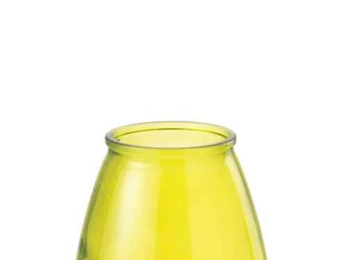 Vaas Boontano geel glas, elegante ei-vorm, compact en stijlvol voor dressoir of tafel