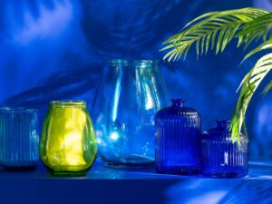Vaas Steirma Glas Blauw H18 cm