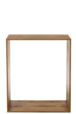 Wandrek Staria Hout 100 cm, bruin houten rek met open vak en natuurlijke uitstraling