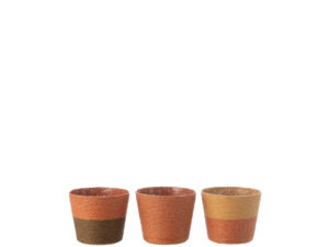 Bloempot Foostia Papier Bruin H9,5 cm - Set van 3