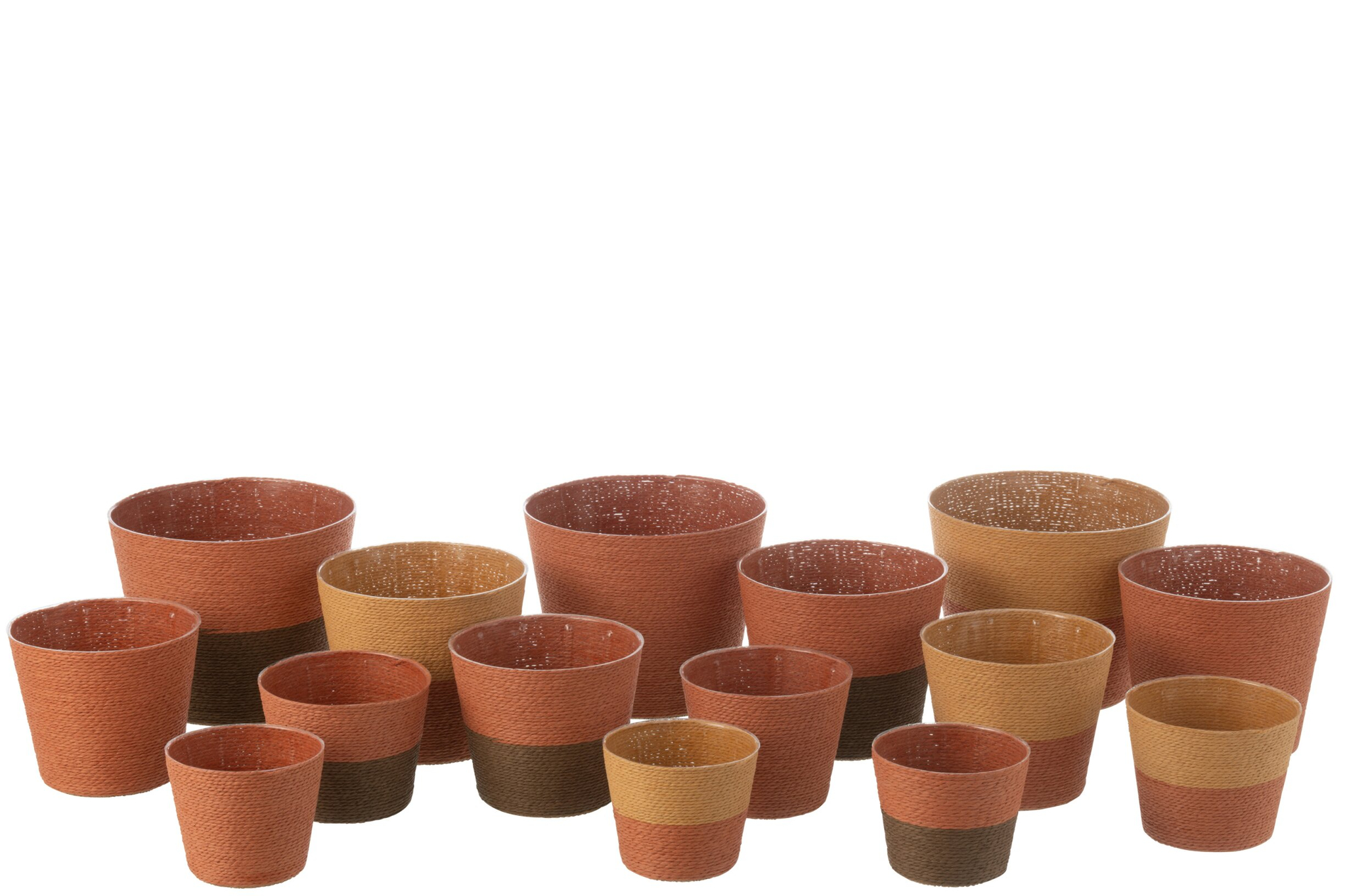 Bloempot Fonil Papier Bruin H17 cm - Set van 3