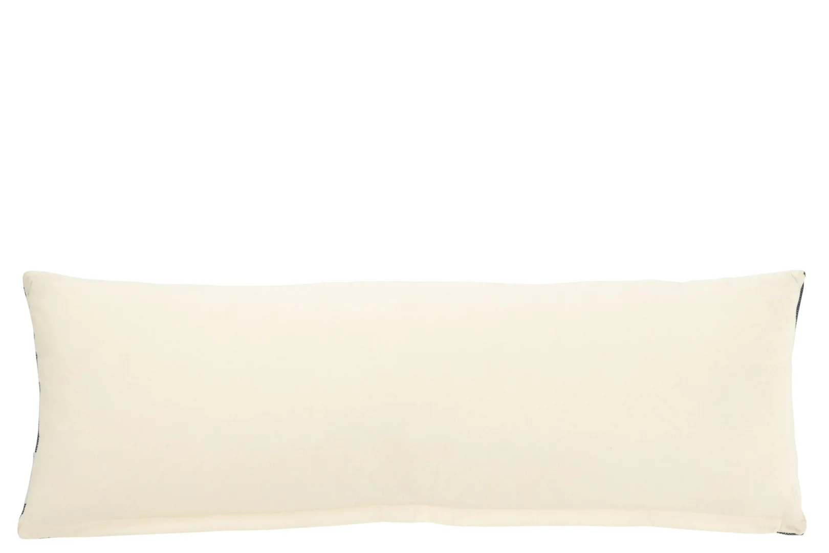 Kussen Mindund Blauw 100x35 cm, rechthoekig katoenen sierkussen met donkerblauw-wit etnisch dessin