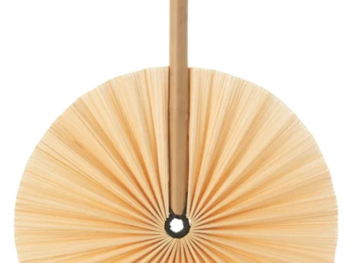 Wanddecoratie Skeeltor naturel bamboe, ronde speelse wanddecoratie met licht, rustiek design