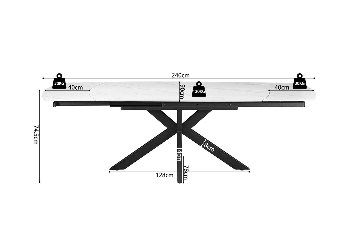 Tafel Ritoro Steen 240 cm - Afbeelding 10