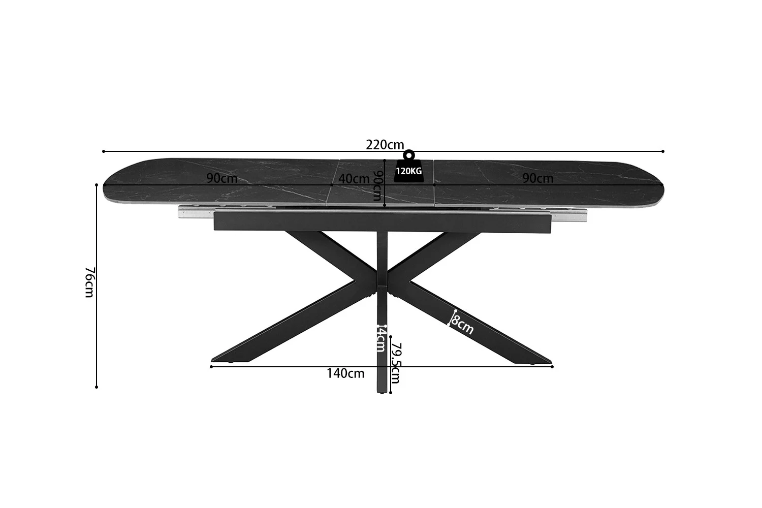Tafel Grebio Steen 220 cm - Afbeelding 9