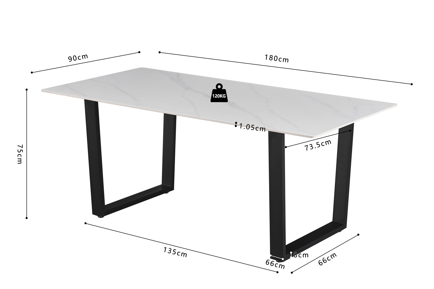 Tafel Veibas Steen 180 cm - Afbeelding 9