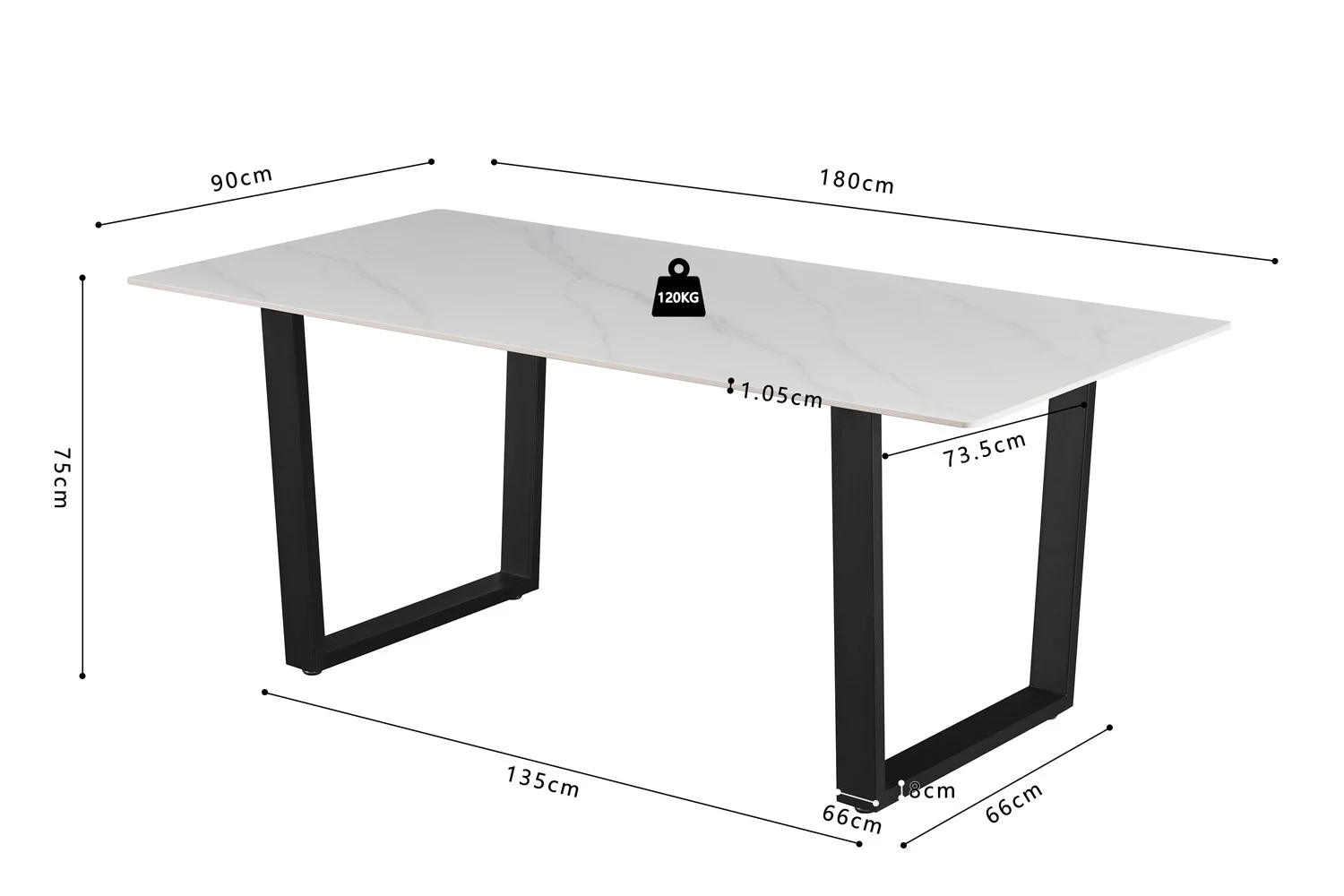 Tafel Veibas Steen 180 cm - Afbeelding 9