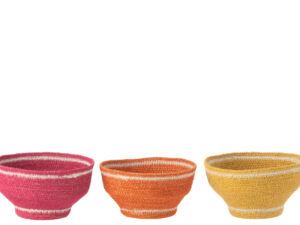 Kom Kliedor Zeegras Meerkleurig - Set van 3