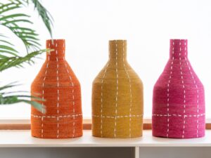 Vaas Brarrora Zeegras Meerkleurig H50 cm - Set van 3