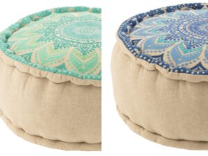 Poef Nundal Katoen Blauw - Set van 2