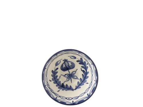 Kom Janor keramieken schaal meerkleurig met blauw bloemenmotief, compact decoratief design