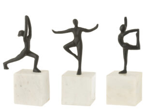 Beeld Lidan Aluminium Zwart H23 cm - Set van 3