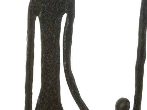 Beeld Gooke zwart aluminium, slanke abstracte figuren als stijlvol woonaccessoire, 122 cm hoog