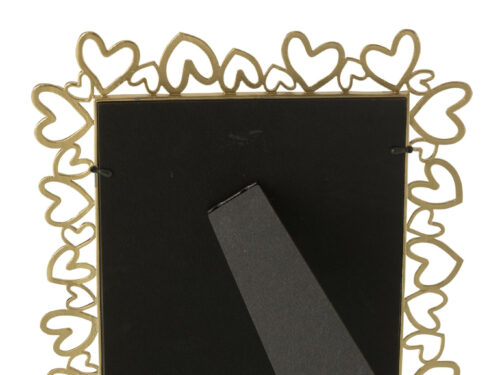 Fotolijst Zibal tin goud met hartvormige rand, elegante decoratieve lijst voor foto’s