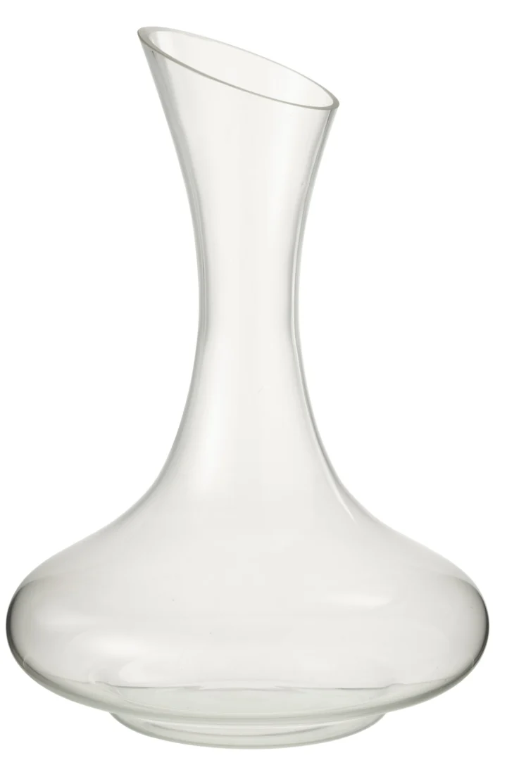 Karaf Slooris van transparant glas met elegante, slanke vorm en brede voet voor woonaccessoires