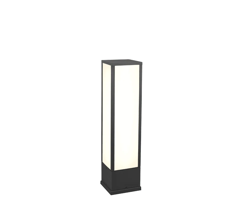 Buitenlamp Sullona Antraciet, moderne LED-sokkellamp met witte accenten en warm wit licht, set van 3
