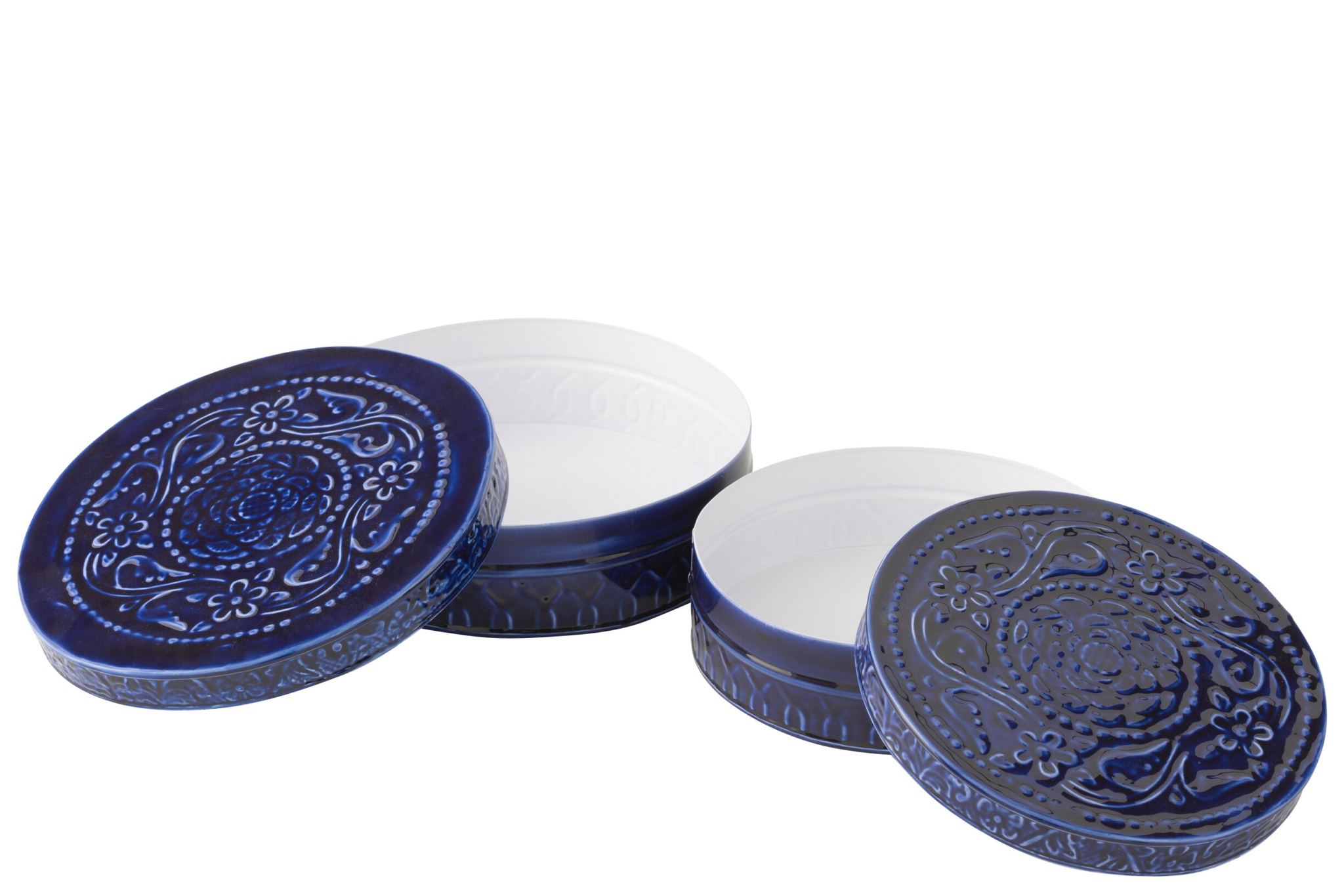 Opbergdoos Jierdas Metaal Blauw - Set van 2