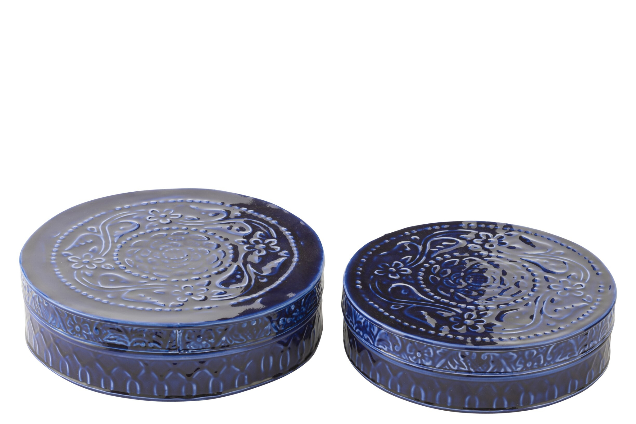 Opbergdoos Jierdas Metaal Blauw - Set van 2 - Afbeelding 2