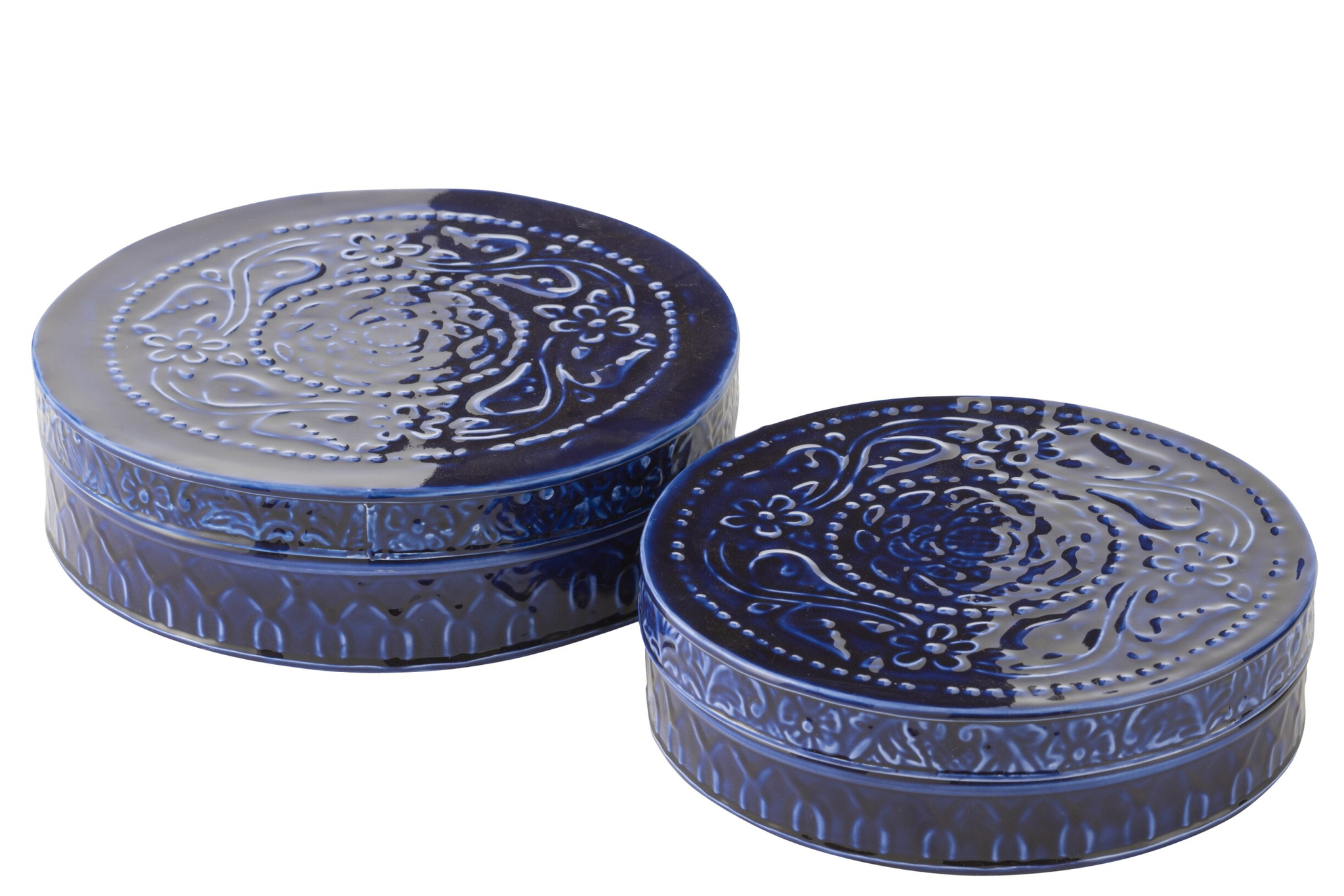 Opbergdoos Jierdas Metaal Blauw - Set van 2 - Afbeelding 4