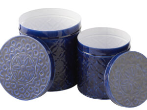 Opbergdoos Hive Metaal Blauw - Set van 2