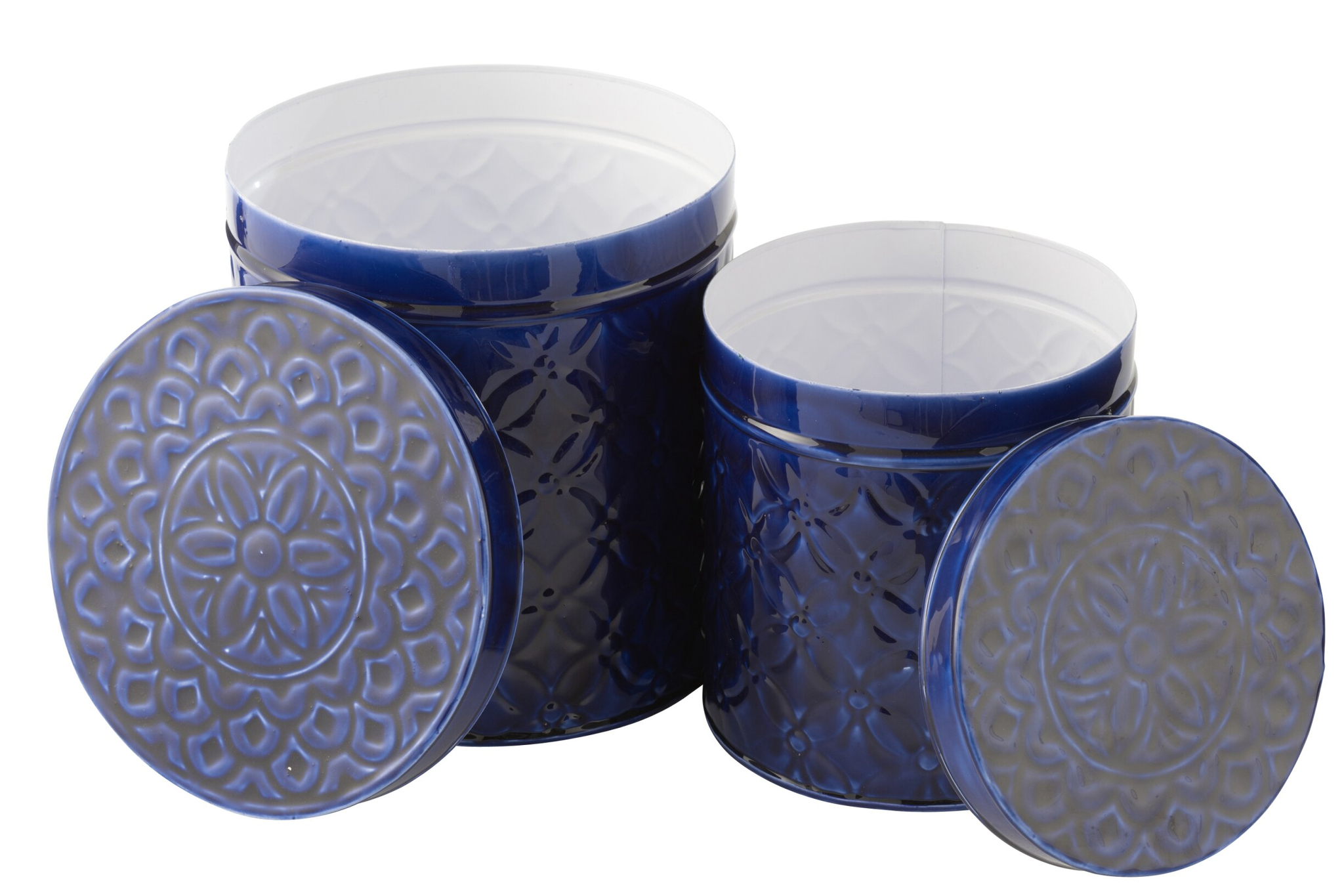 Opbergdoos Hive Metaal Blauw - Set van 2