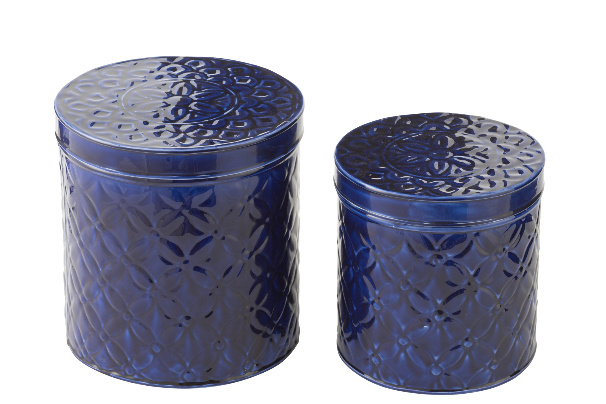 Opbergdoos Hive Metaal Blauw - Set van 2 - Afbeelding 2