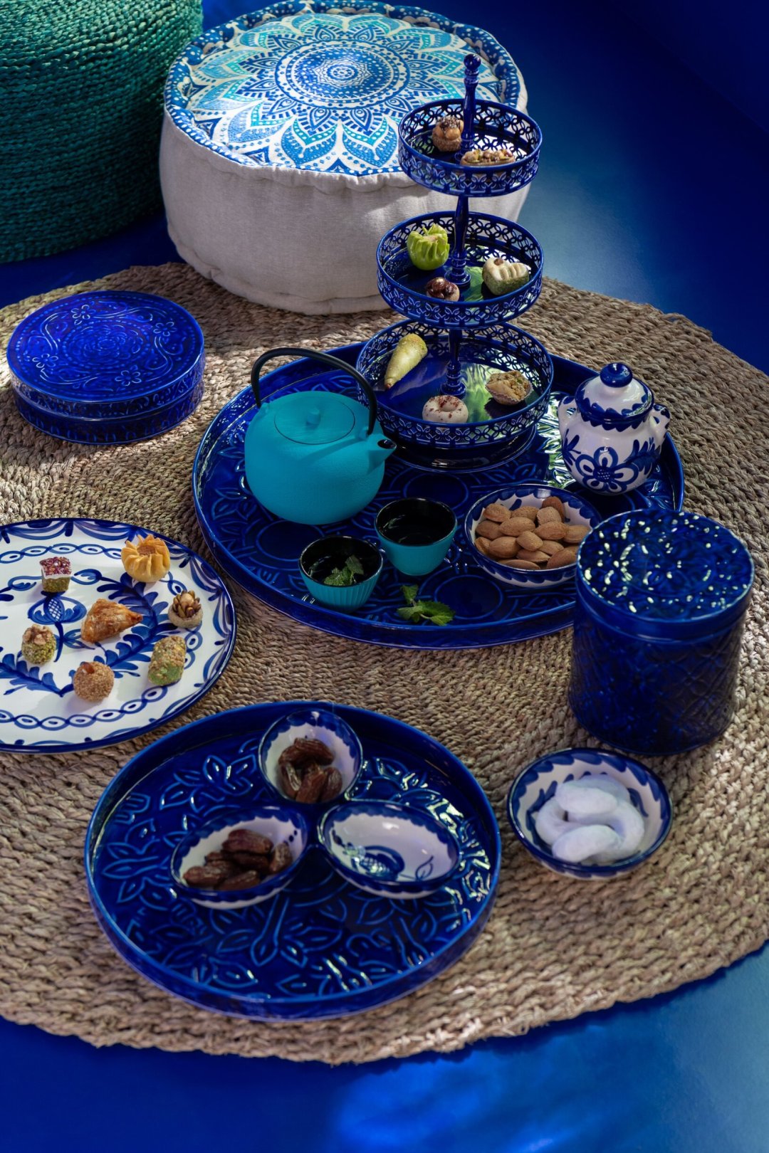 Opbergdoos Hive Metaal Blauw - Set van 2 - Afbeelding 3