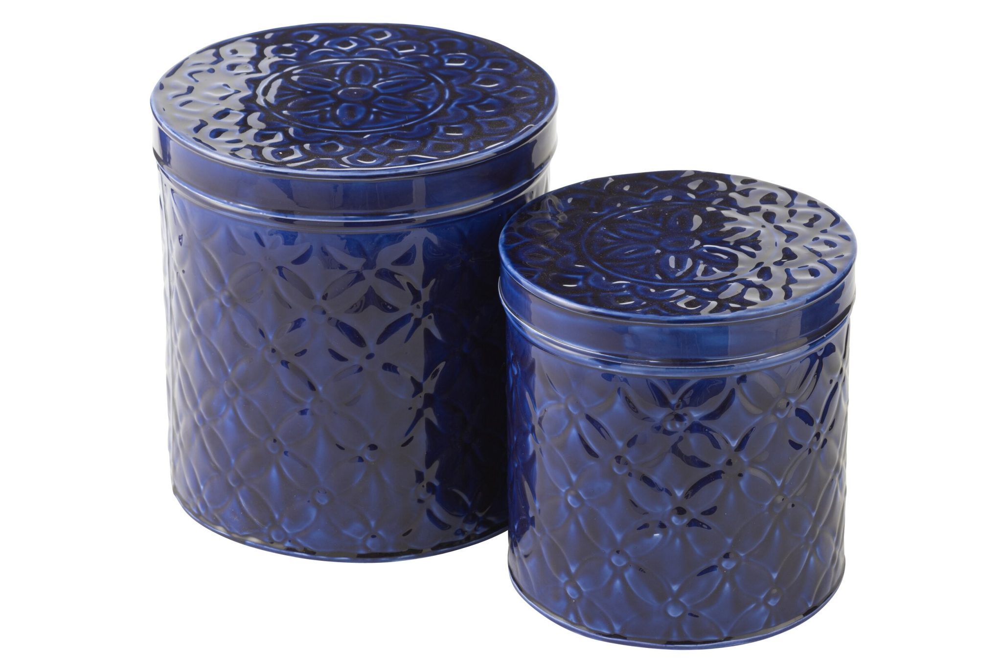 Opbergdoos Hive Metaal Blauw - Set van 2 - Afbeelding 4