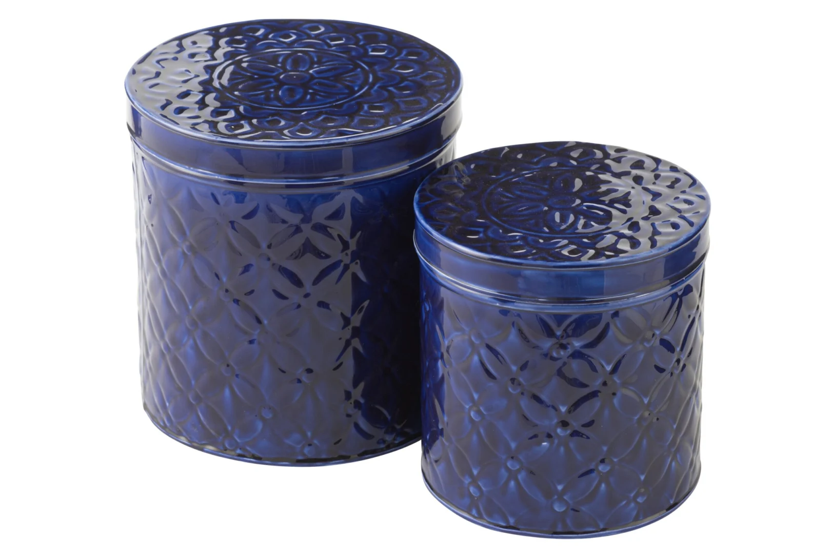 Opbergdoos Hive Metaal Blauw - Set van 2 - Afbeelding 4