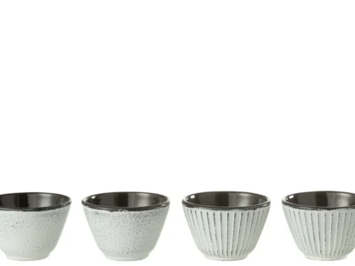Opbergdoos Meinnun wit geglazuurd gietijzer, compacte ronde opbergdoos met stevig zwart interieur
