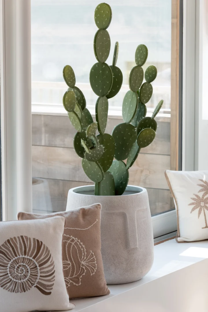Bloempot Brobe Vezelklei Wit H42,5 cm - Set van 3 - Afbeelding 2