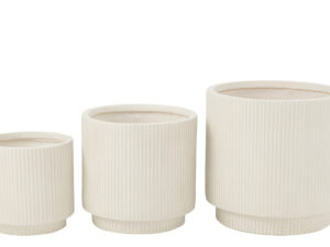 Bloempot Ronsak Vezelklei Wit H37 cm - Set van 3