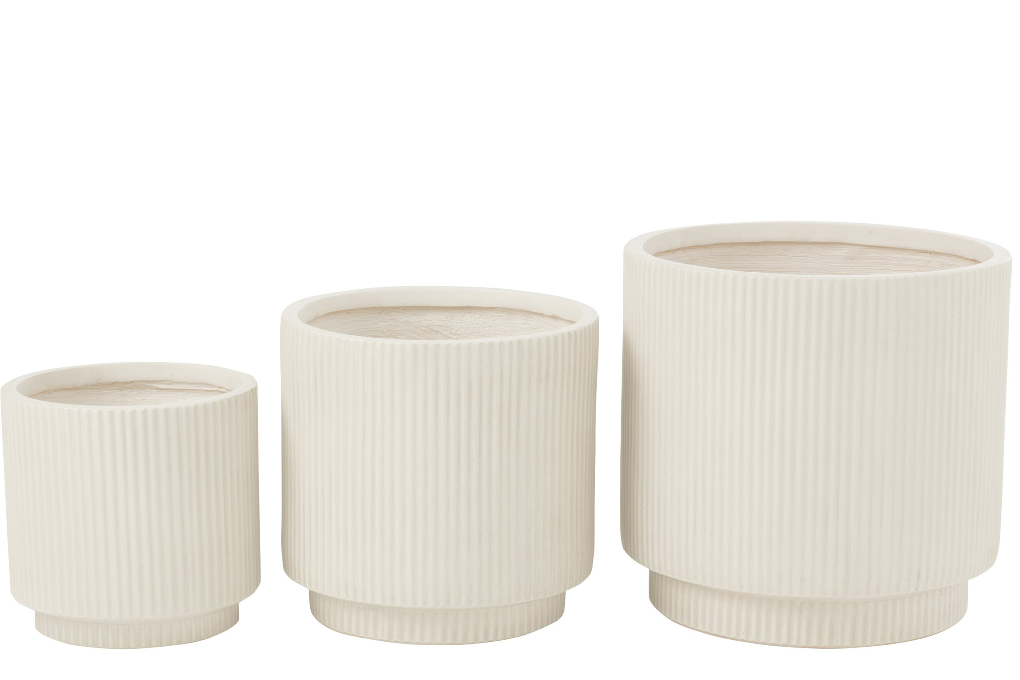 Bloempot Ronsak Vezelklei Wit H37 cm - Set van 3
