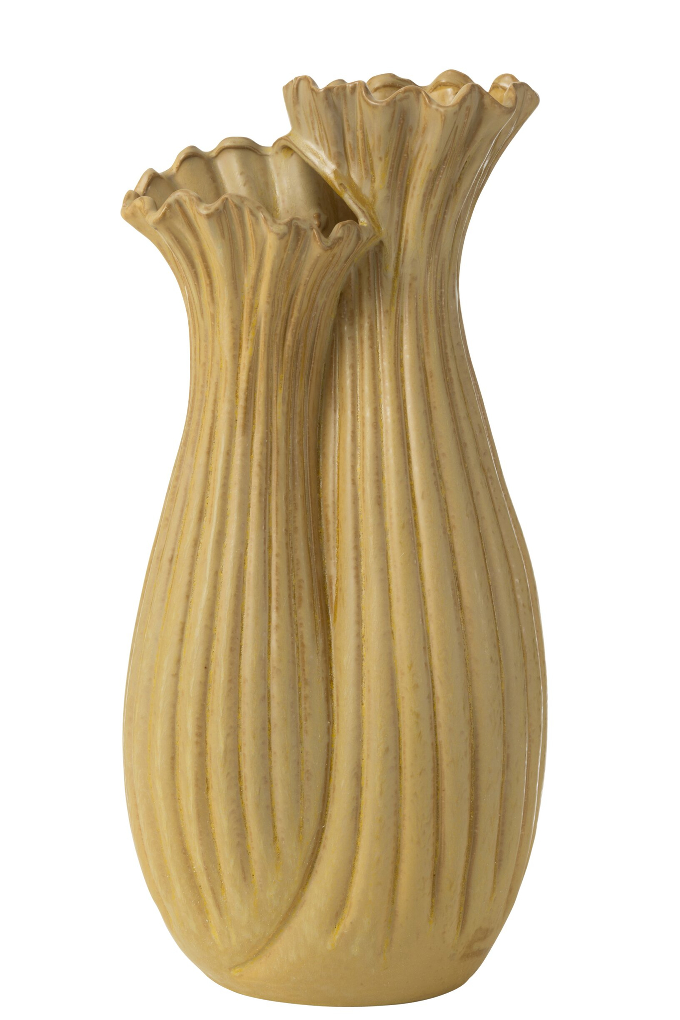 Vaas Vustak Klei Geel H53,5 cm - Set van 2