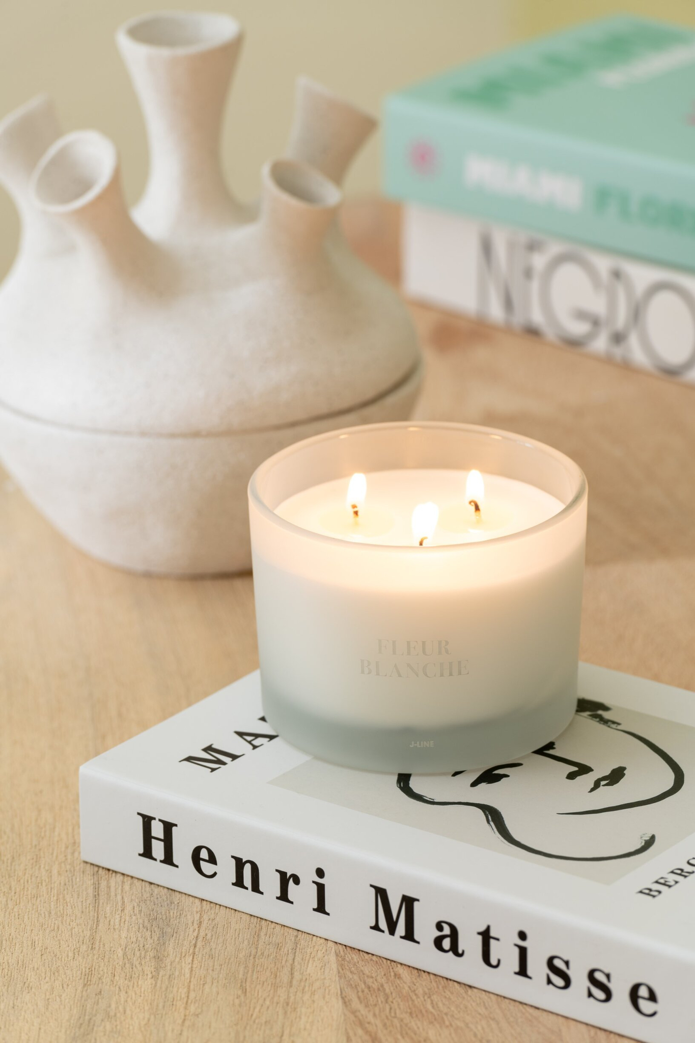 Vaas Pooltil Klei Wit H19,5 cm - Afbeelding 3