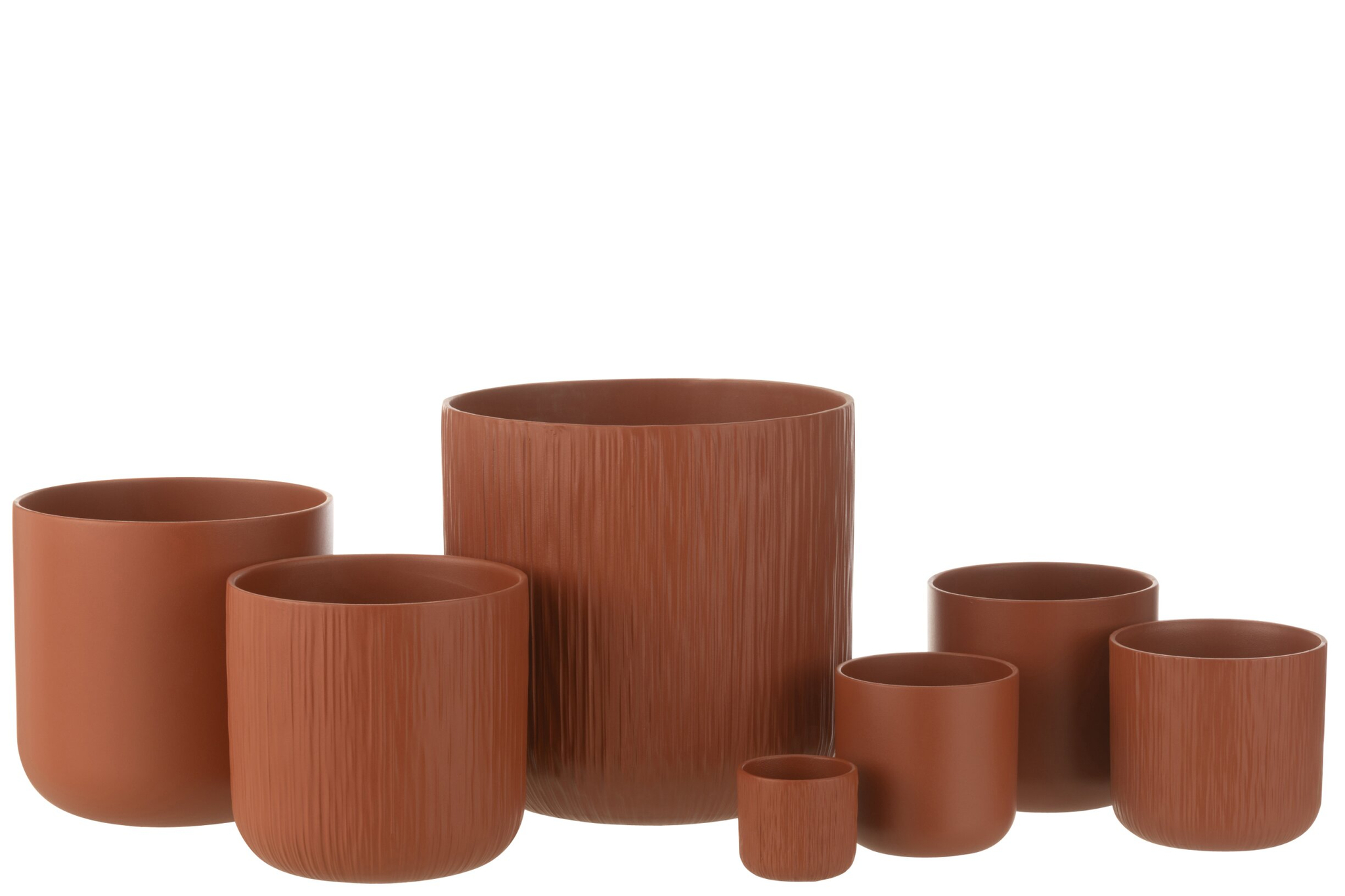 Bloempot Trosker Keramiek Bruin H26 cm - Set van 2