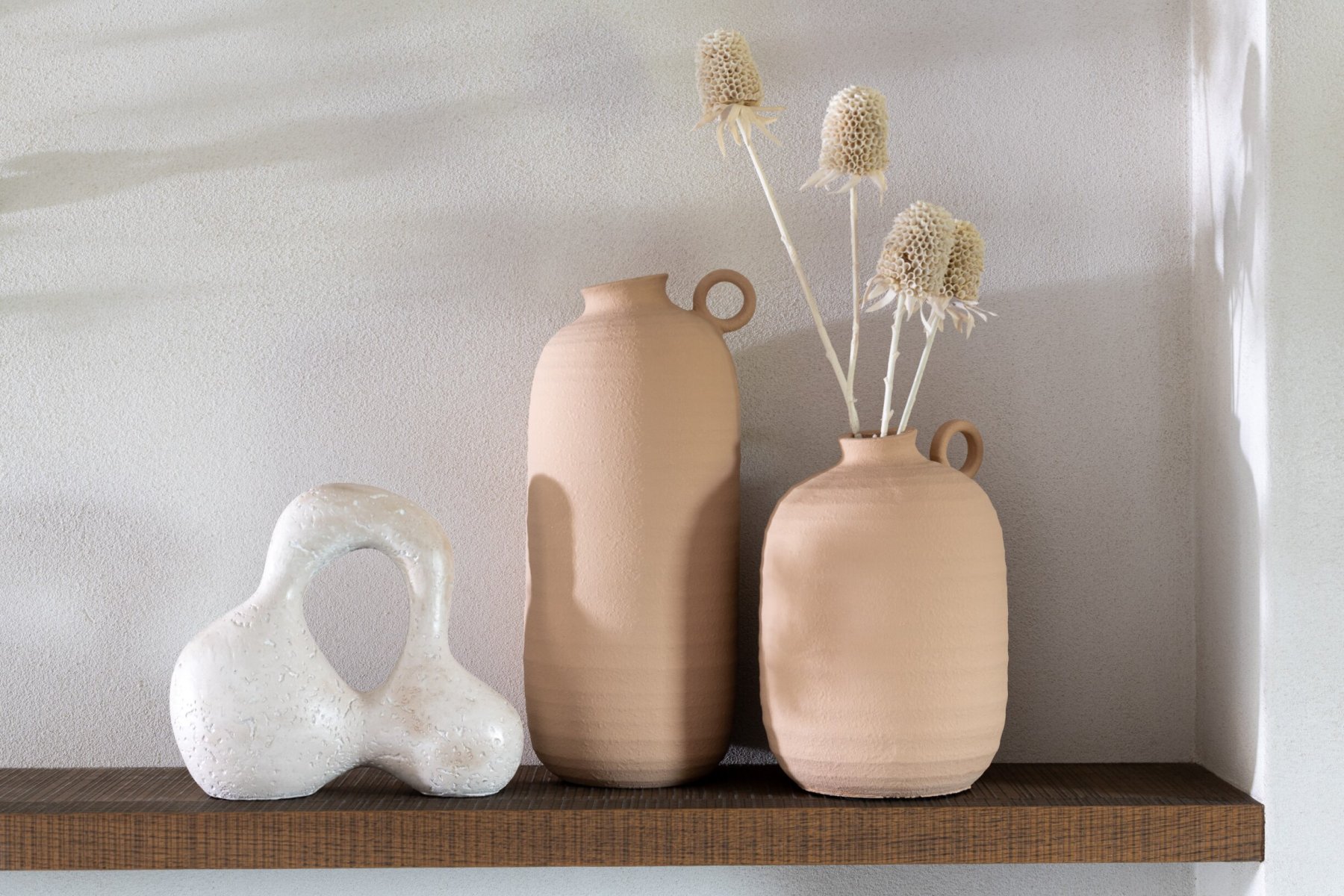 Vaas Harrura Klei Beige H38 cm - Afbeelding 2