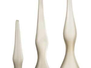 Vaas Rietone Glas Grijs H64 cm - Set van 3