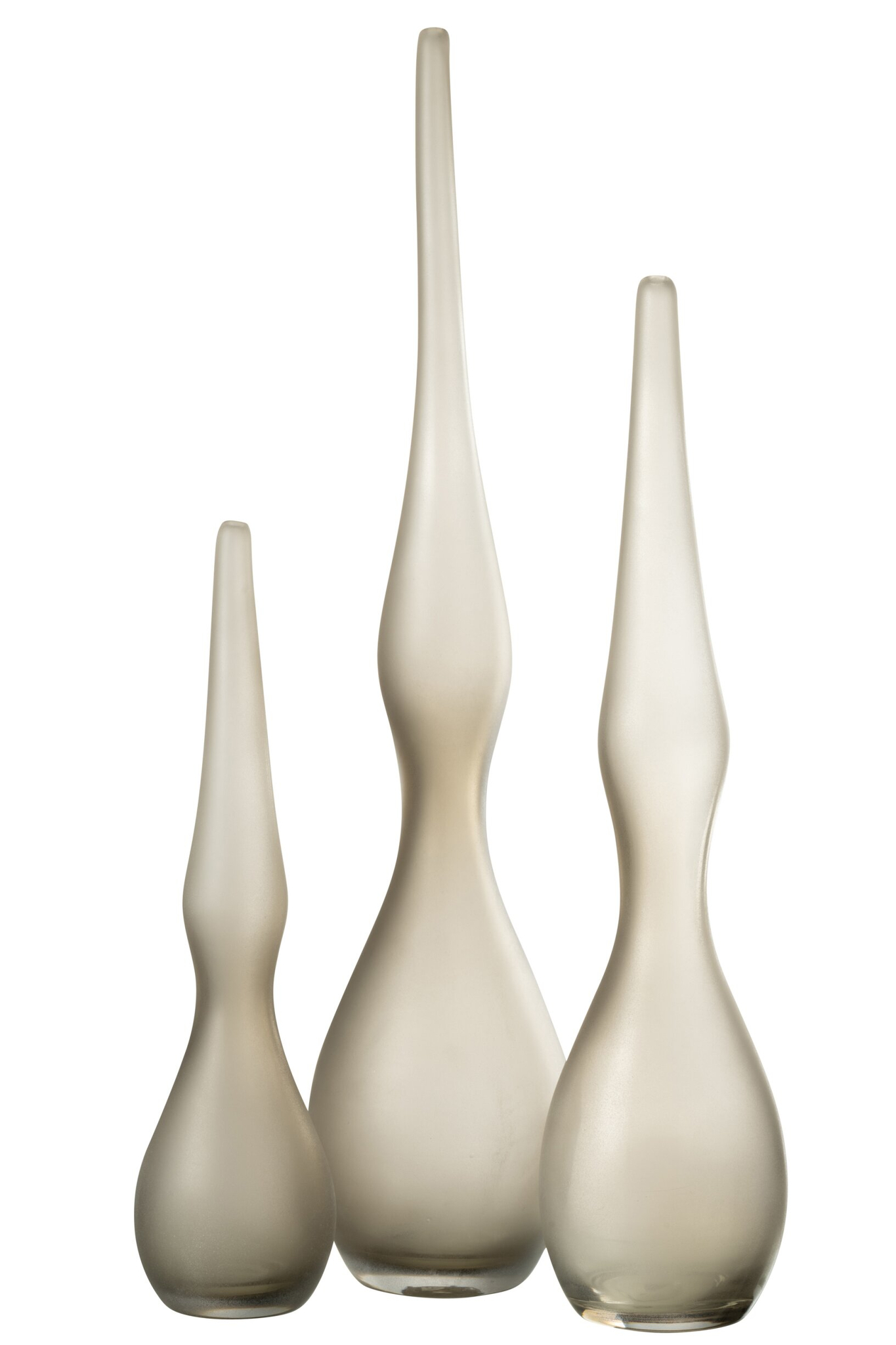 Vaas Rietone Glas Grijs H64 cm - Set van 3 - Afbeelding 4