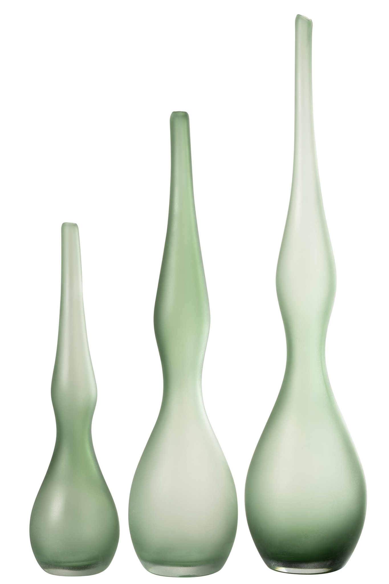 Vaas Milaan Glas Groen H64 cm - Set van 3