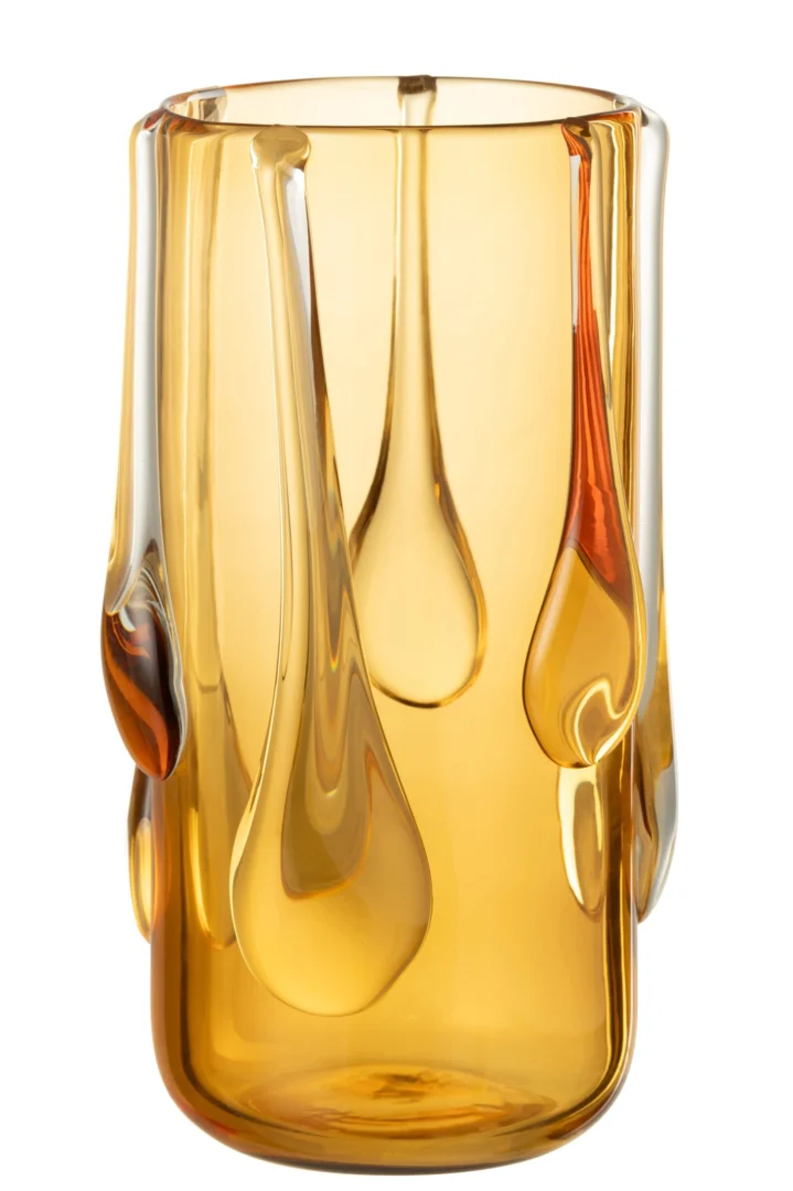 Vaas Looldella Glas Geel H33 cm - Afbeelding 2